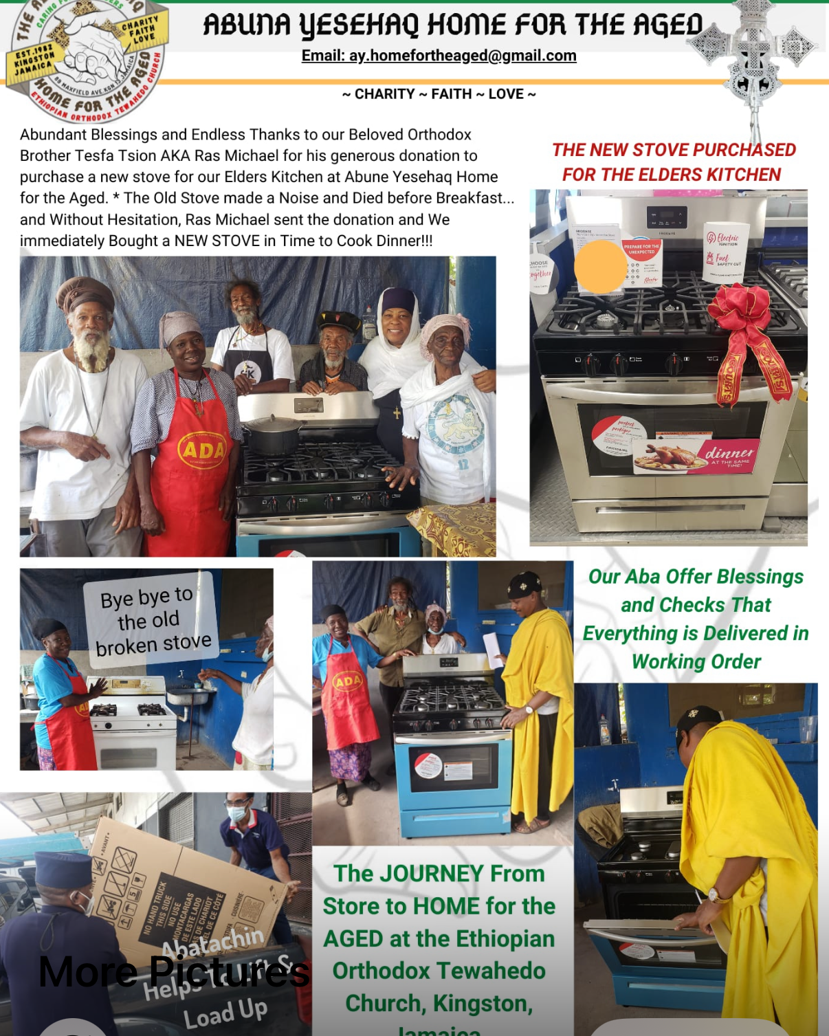 New stove donated to Abuna Yesehaq Home for the Aged